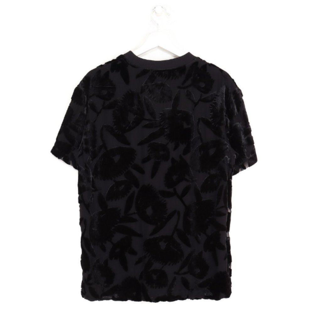 ALEXANDER McQUEEN McQ Velvet Embellished Graphic Print T-Shirt - Picture 4 of 10